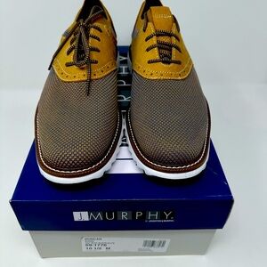 J. Murphey men’s shoes size 10 1/2 Duncan saddle shoe in tan multi knit. New.